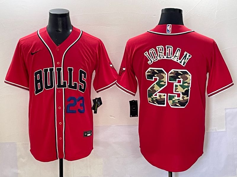 Men 2025 Chicago Bulls #23 Jordan Camo Red Joint Name Nike NBA Jersey style 2